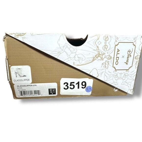 Disney x ALDO Glass Slipper Heels Clear Rhinestone Cinderella Pumps Bone Size 7. - Picture 12 of 14